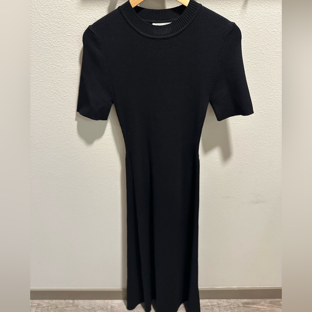 DISSH Heavy Ribbed Midi Classic Black Dress - NWOT